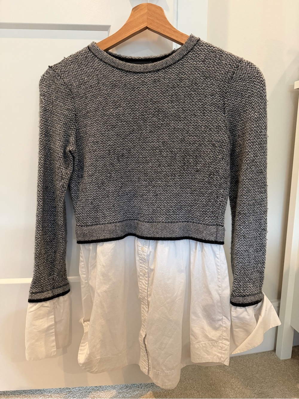 Club Monaco wool and cotton sweater/ shirt combo -size small